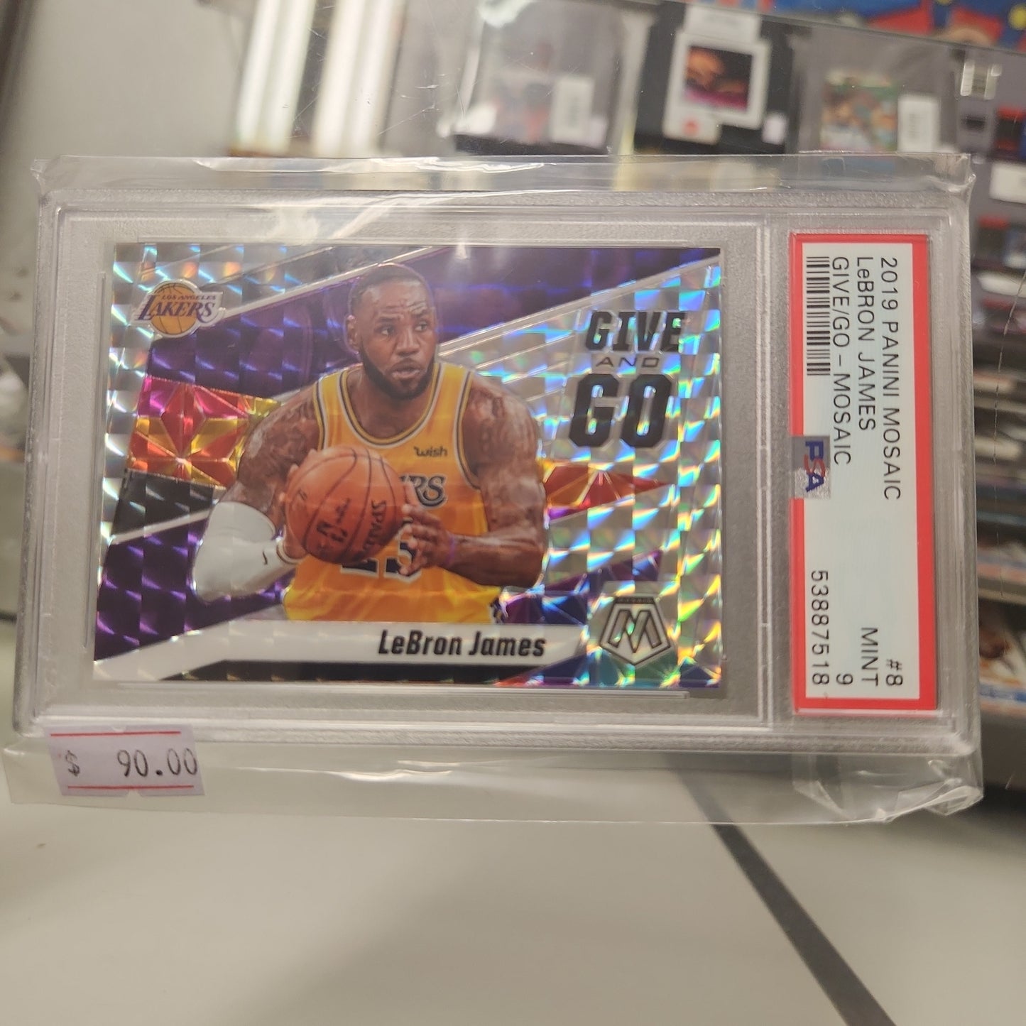 LeBron James psa 8 mosaic 2019