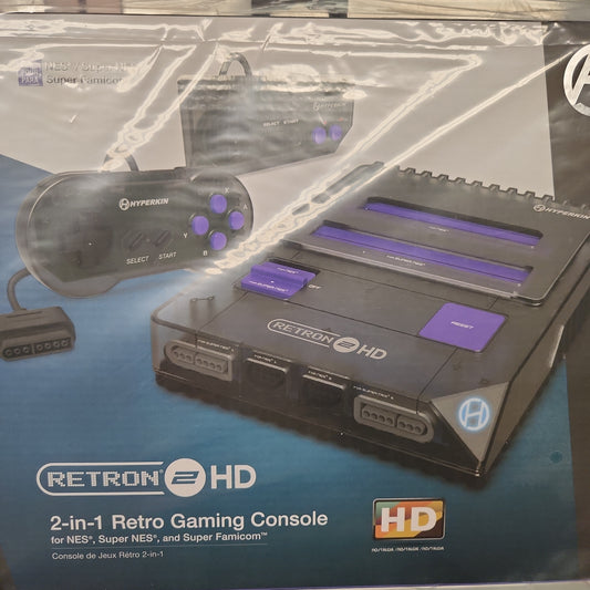 Hyperkin retron 2 hd nes/snes black/purple