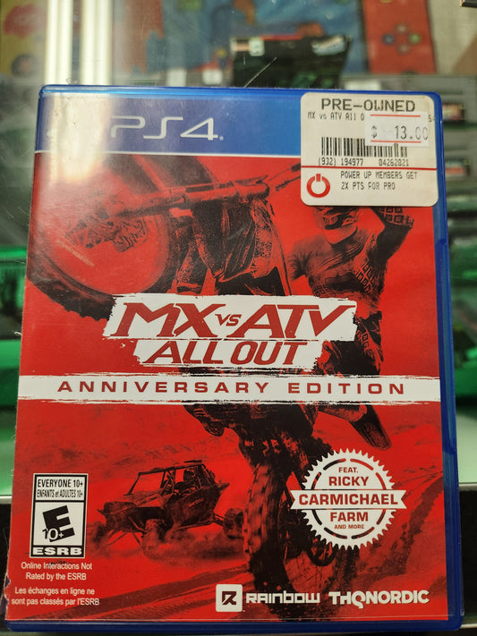 Mx vs Atv All Out Anniversary Edition PS4
