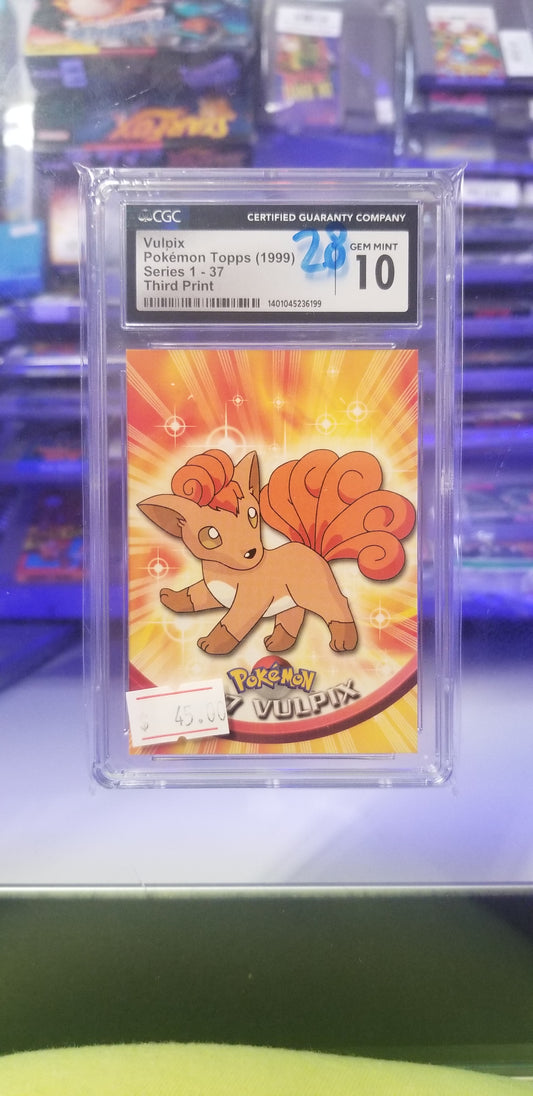 Vulpix Topps Pokemon(1999) CGC 10 Gem Mint